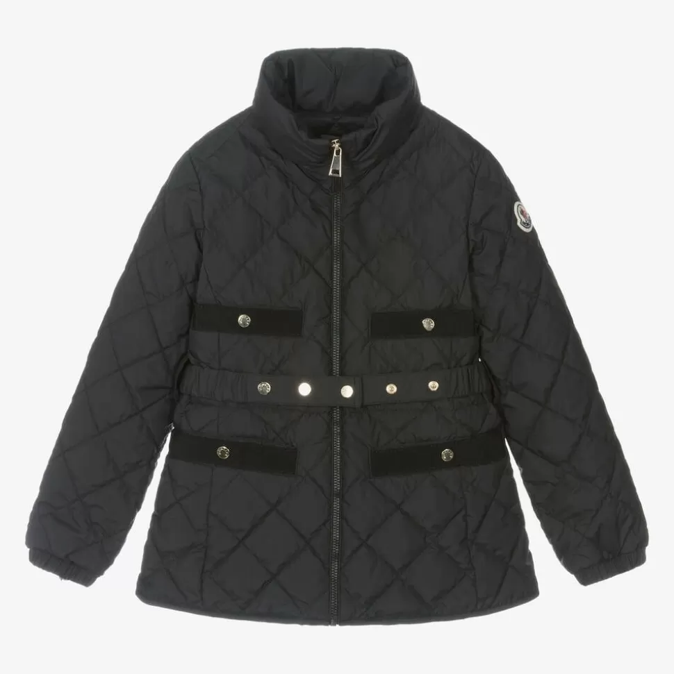 Moncler Enfant Girls Black Down Quilted Philanta Jacket^ Coats & Jackets