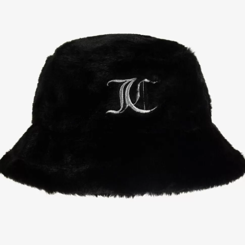 Juicy Couture Girls Black Faux Fur Bucket Hat^ Hats