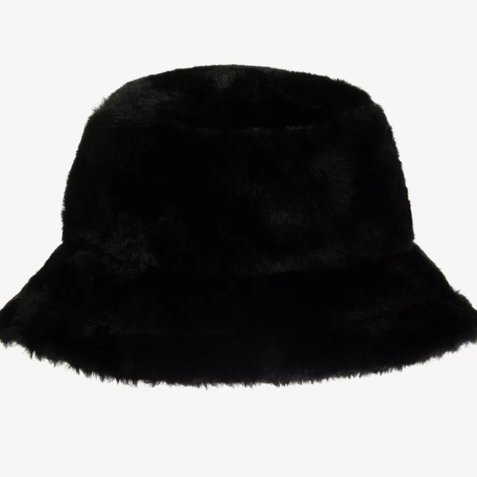 Juicy Couture Girls Black Faux Fur Bucket Hat^ Hats