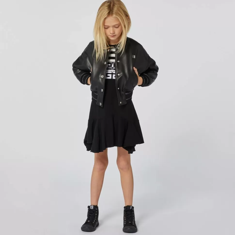 Givenchy Girls Black Faux Leather Bomber Jacket^ Coats & Jackets