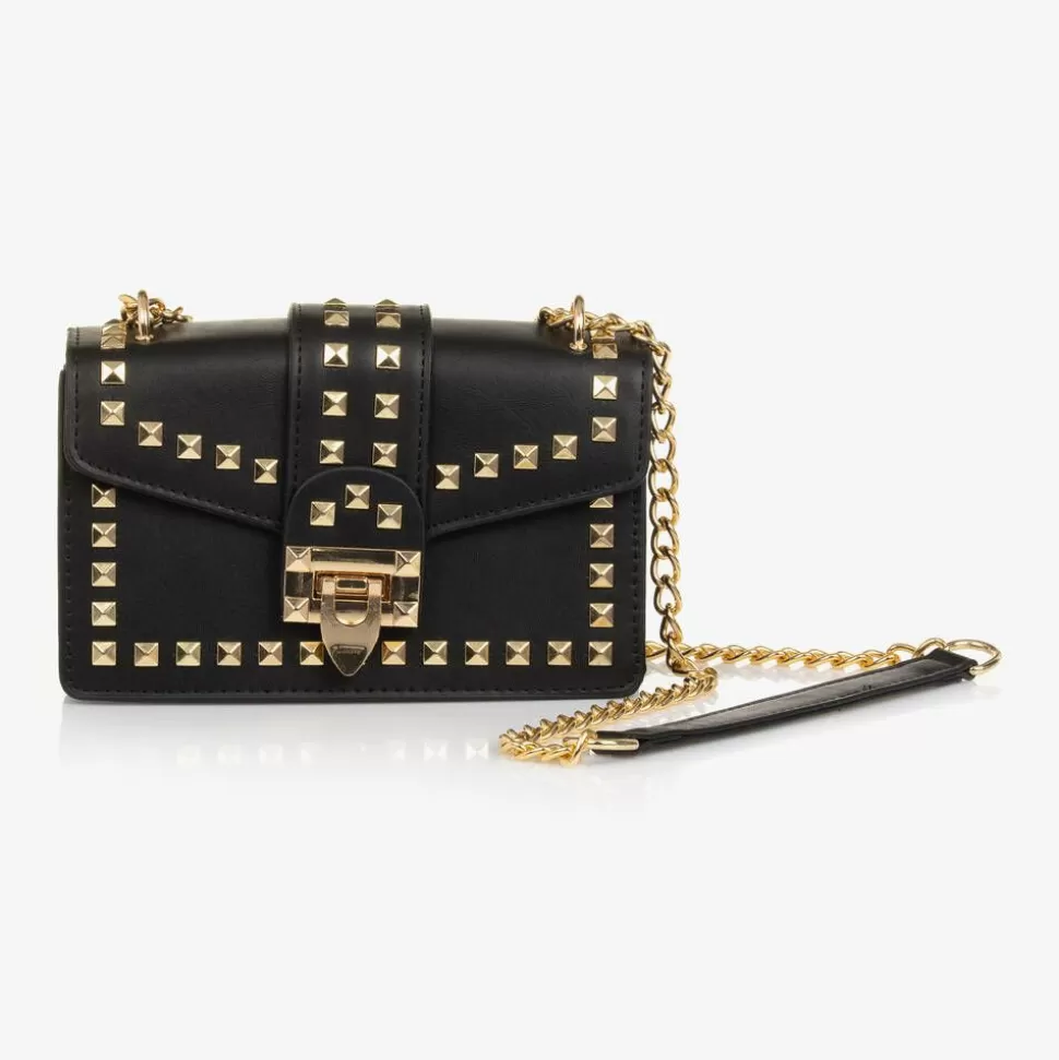 Fun amp; Fun Girls Black Faux Leather Shoulder bag (19cm)^ Bags