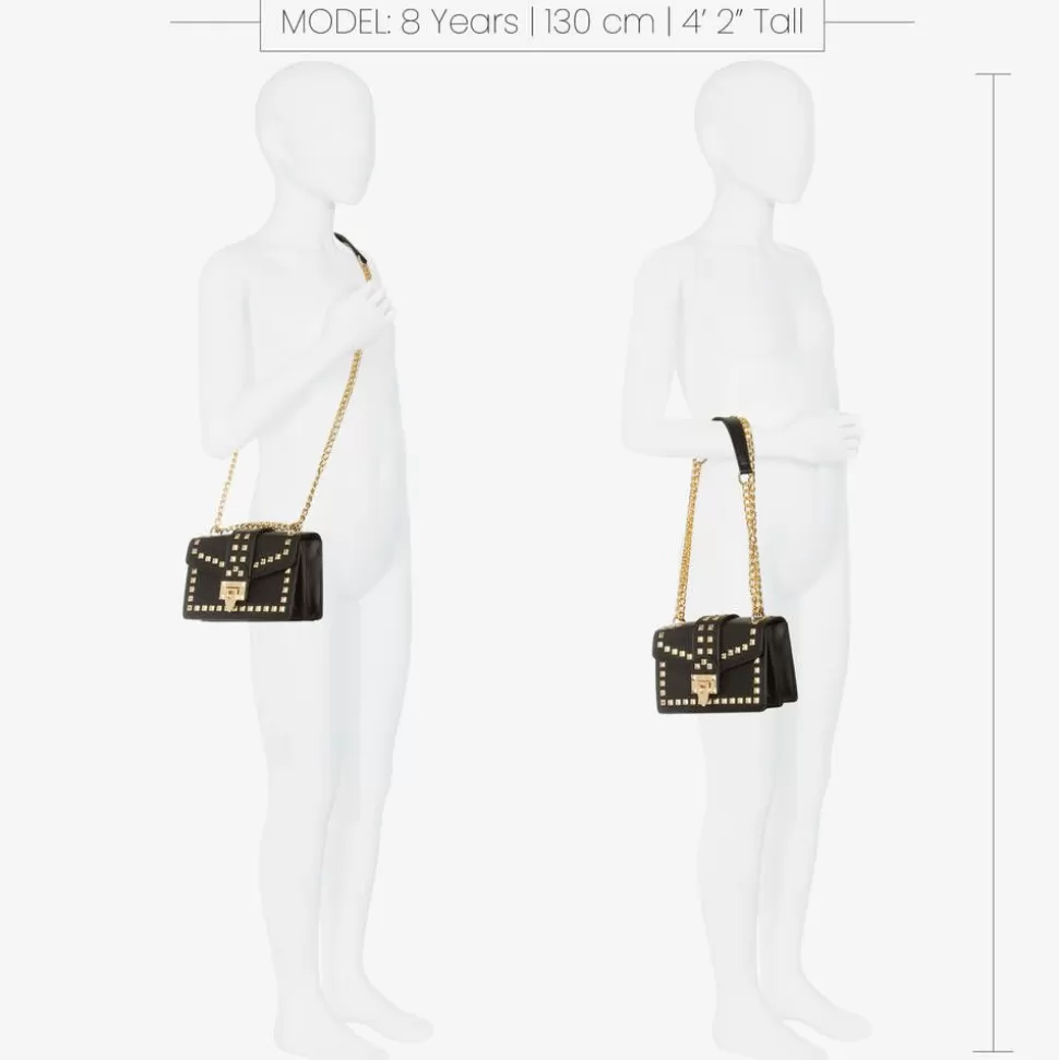 Fun amp; Fun Girls Black Faux Leather Shoulder bag (19cm)^ Bags