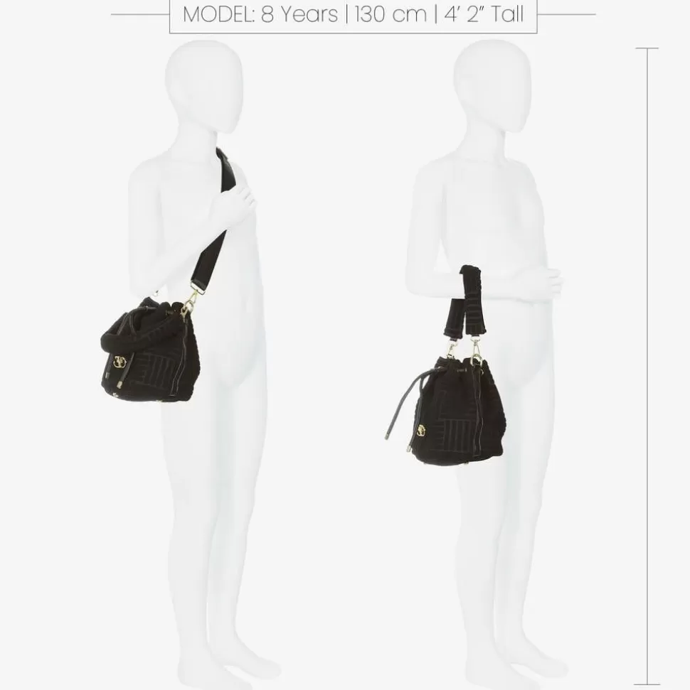 Fun amp; Fun Girls Black Felted Fabric Bag (27cm)^ Bags