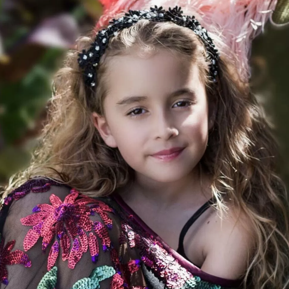 Sienna Likes To Party Girls Black Floral Hairband^ Hair Accessories