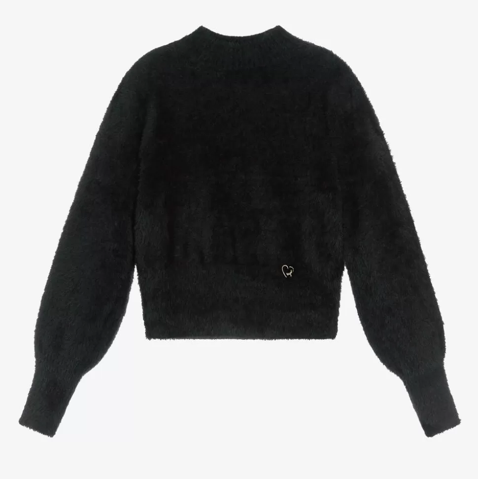 Mayoral Girls Black Fluffy Knit Sweater^ Tops