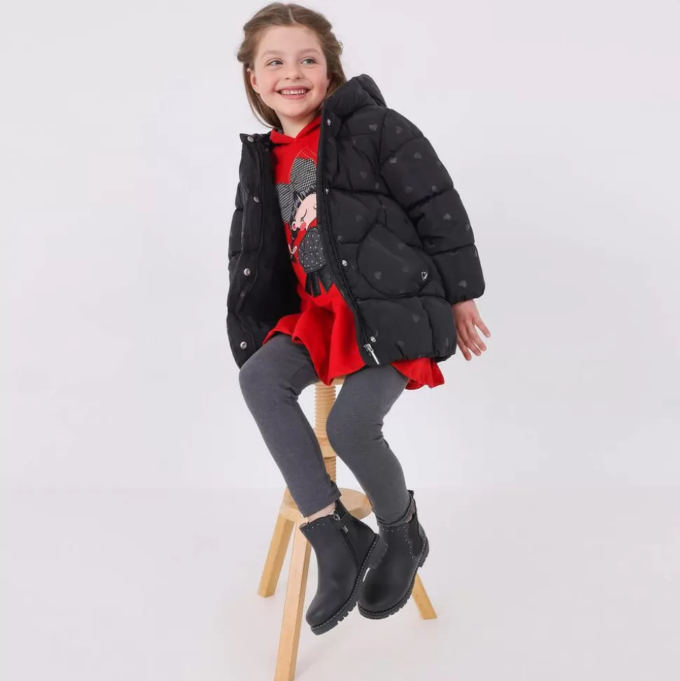 Mayoral Girls Black Heart Puffer Coat^ Coats & Jackets