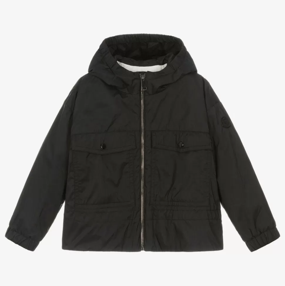 Moncler Enfant Girls Black Hooded Ailisia Jacket^ Coats & Jackets