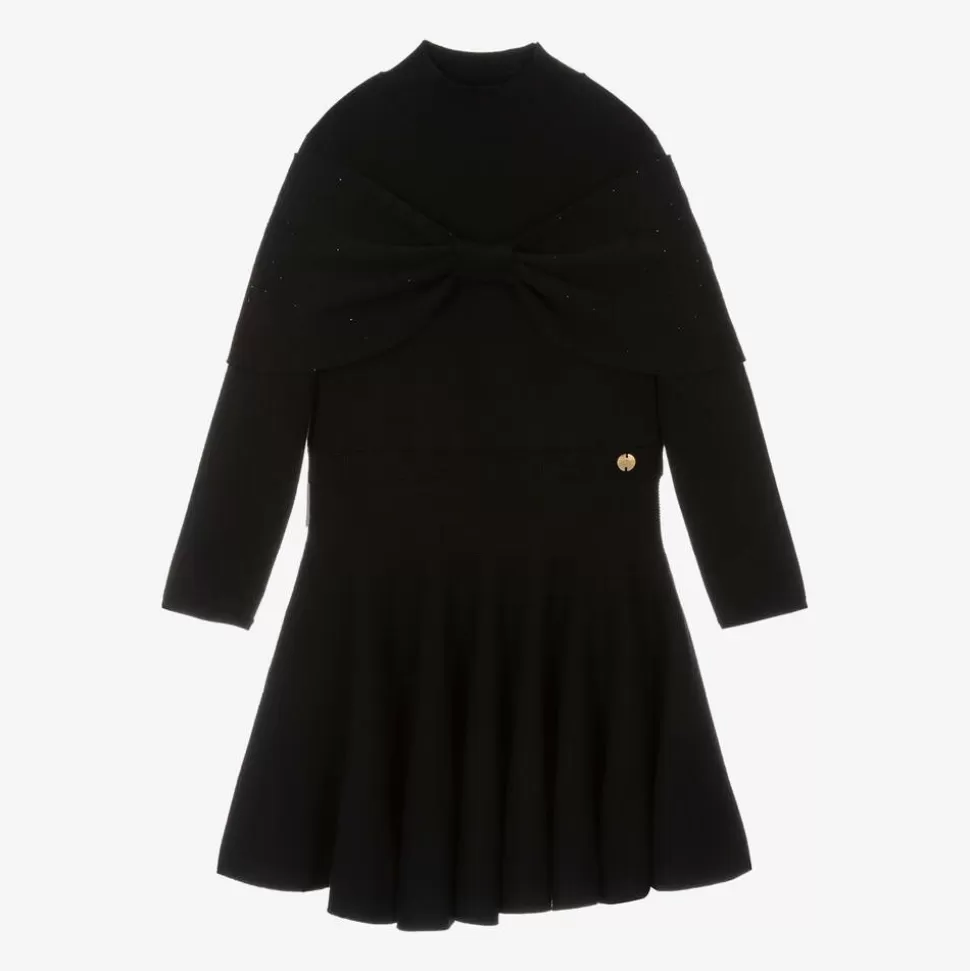 Lanvin Girls Black Knitted Bow Dress^ Dresses