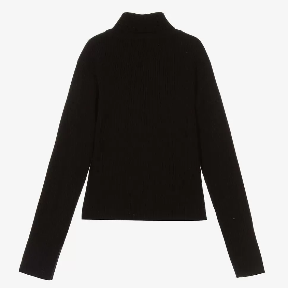 Fun amp; Fun Girls Black Knitted Roll Neck Jumper^ Tops
