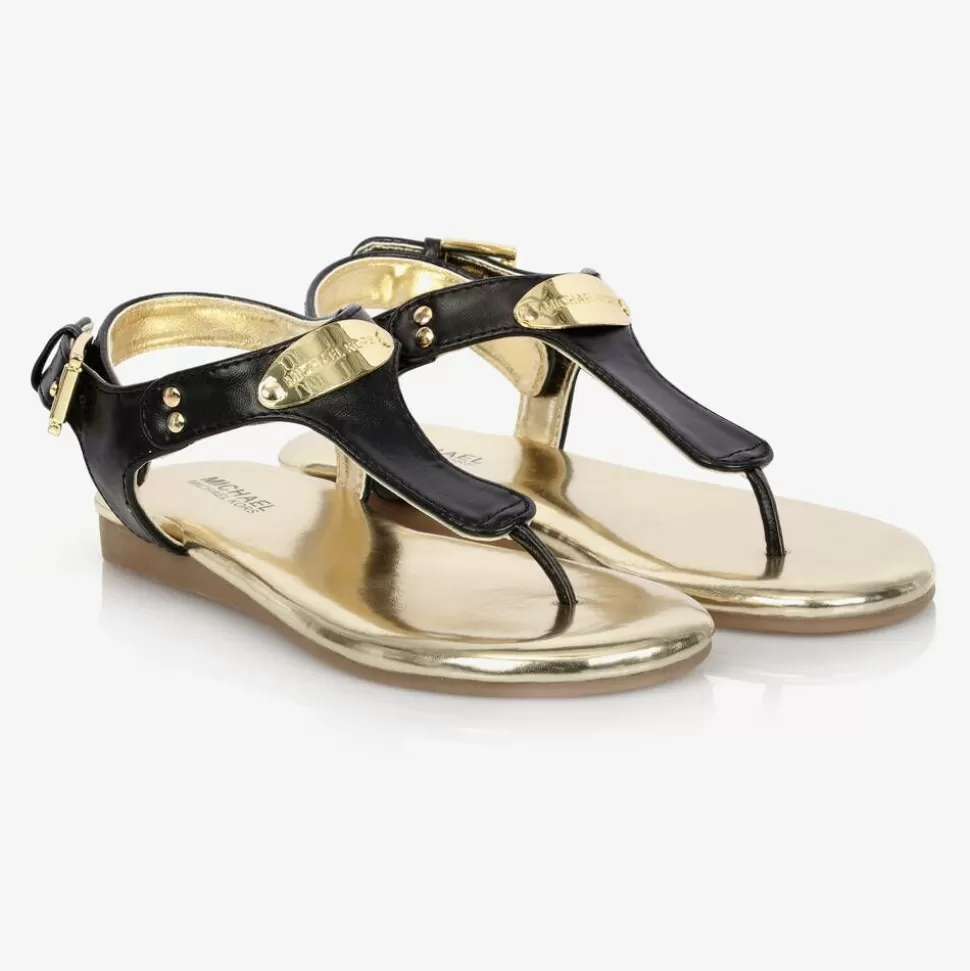 Michael Kors Kids Girls Black Logo Sandals^ Sandals