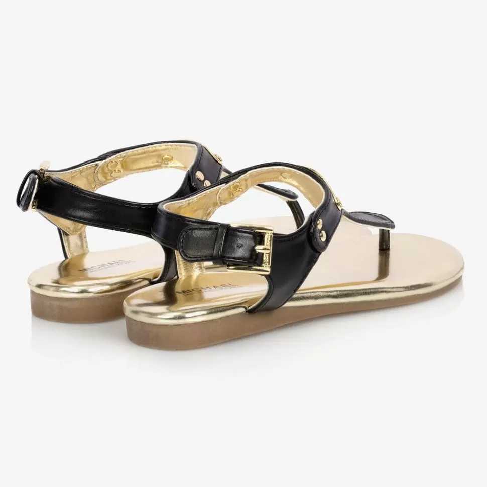 Michael Kors Kids Girls Black Logo Sandals^ Sandals