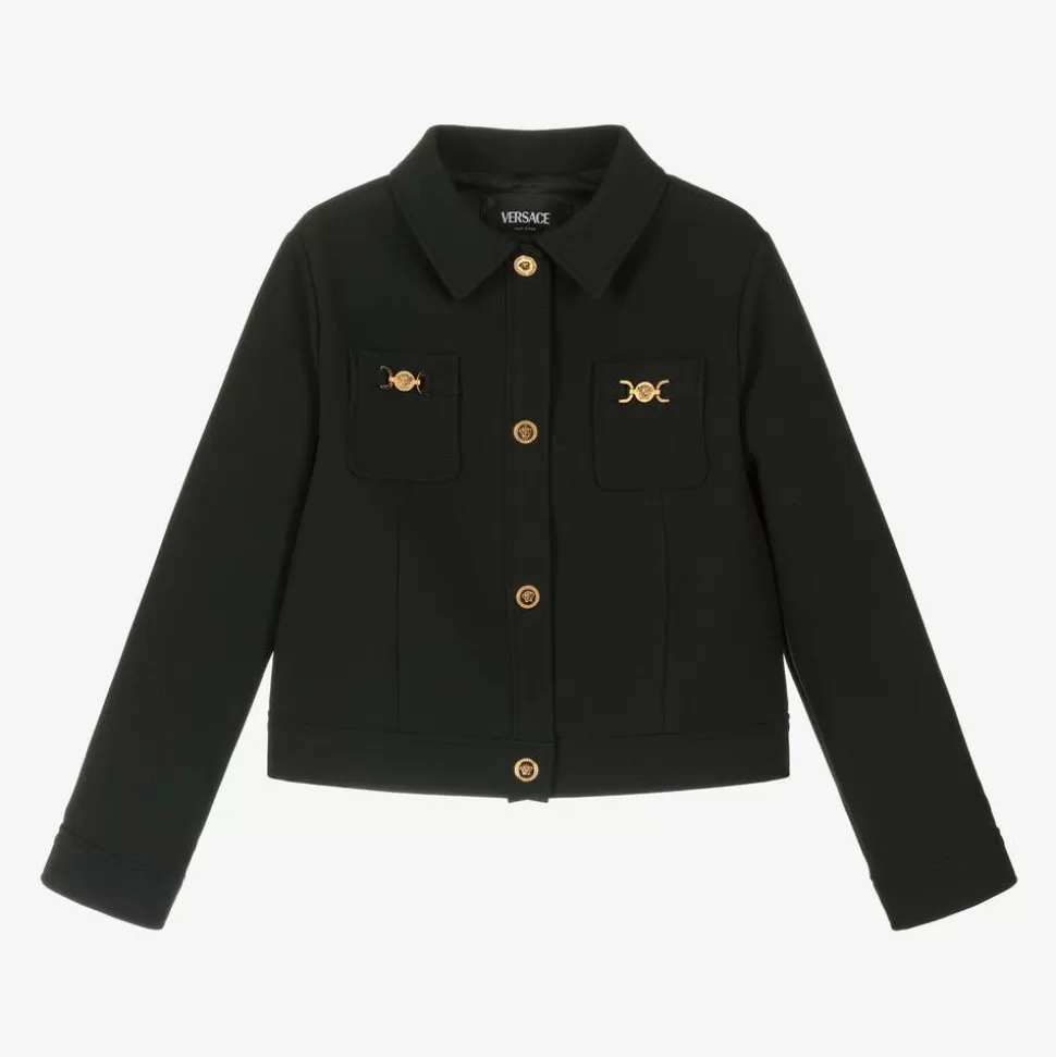 Versace Girls Black Medusa Jacket^ Coats & Jackets