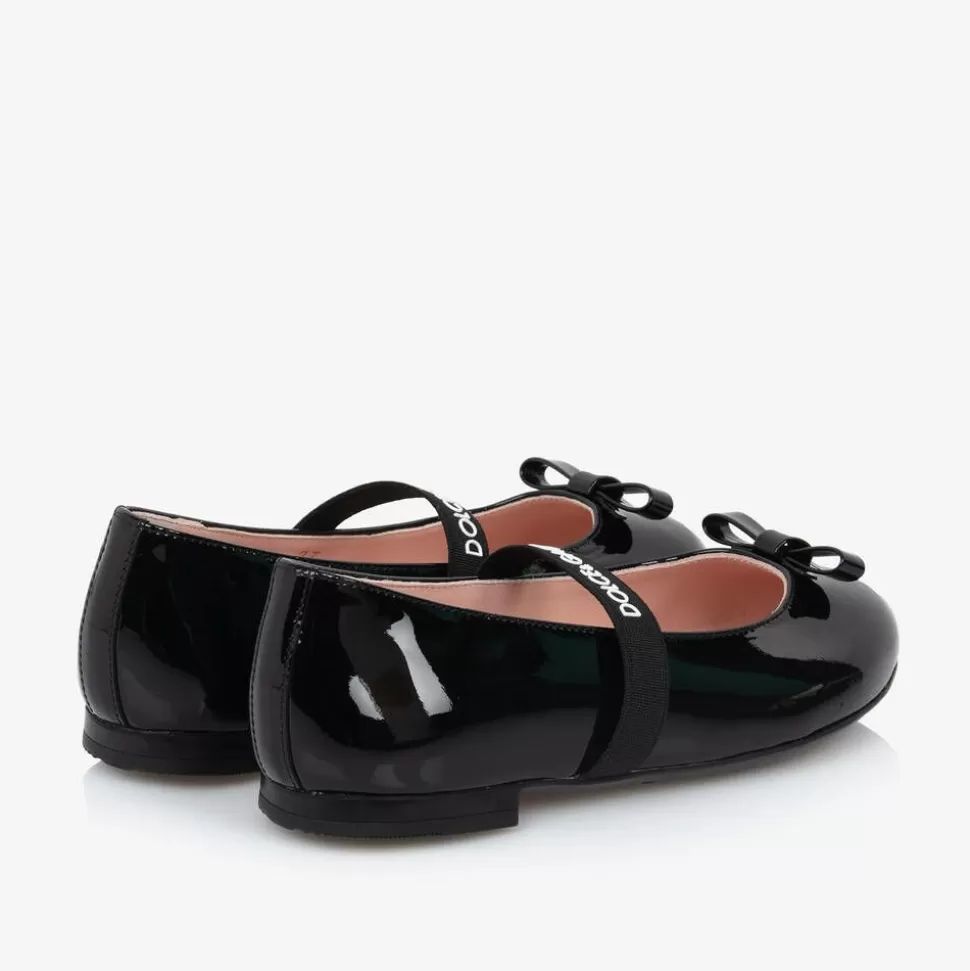 Dolce amp; Gabbana Girls Black Patent Leather Ballerina Flats^ Pumps & Ballerinas | Pumps & Ballerinas