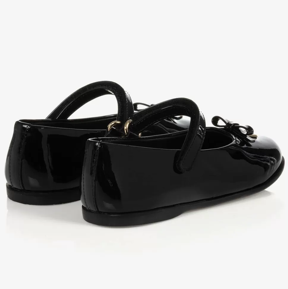 Dolce amp; Gabbana Girls Black Patent Leather Shoes^ Bar Shoes
