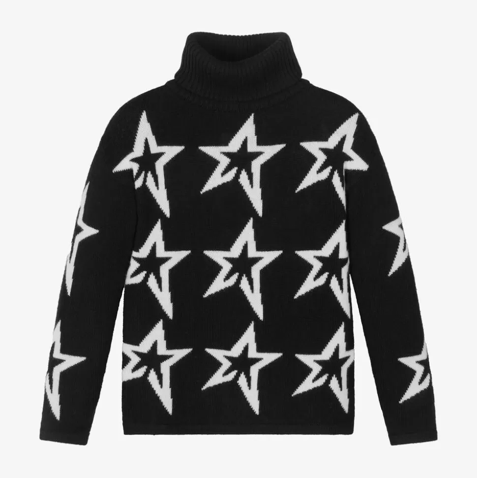 Perfect Moment Girls Black Roll Neck Star Sweater^ Tops