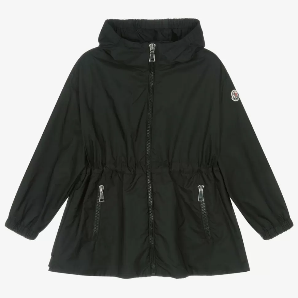 Moncler Enfant Girls Black Ruffle Wete Coat^ Coats & Jackets