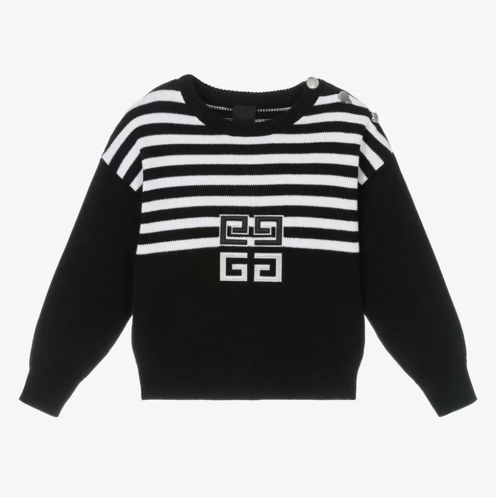 Givenchy Girls Black Stripe Cotton Jumper^ Tops