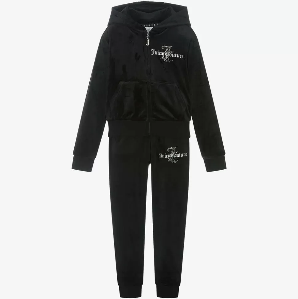Juicy Couture Girls Black Velour Tracksuit^ Tracksuits
