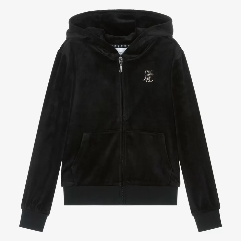Juicy Couture Girls Black Velour Zip-Up Top^ Tops