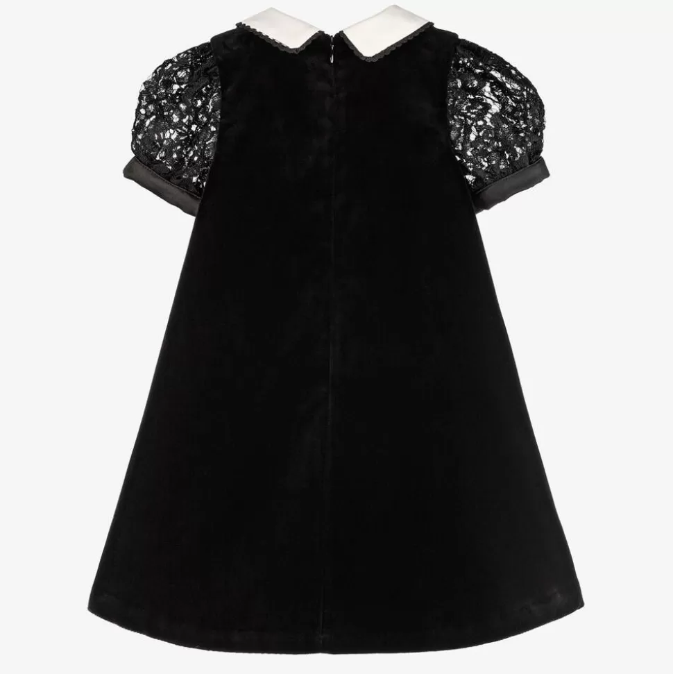 Childrensalon Occasions Girls Black Velvet & Lace Dress^ Dresses