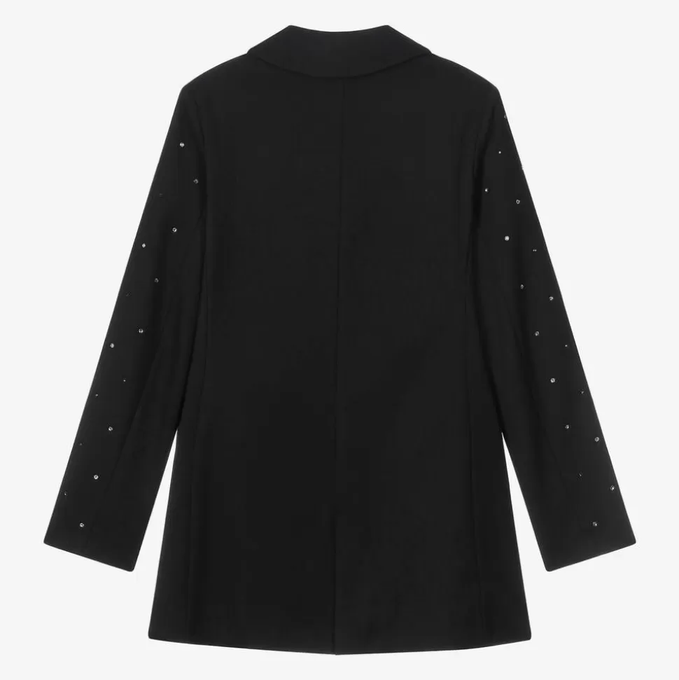 MSGM Girls Black Viscose Rhinestone Blazer^ Coats & Jackets