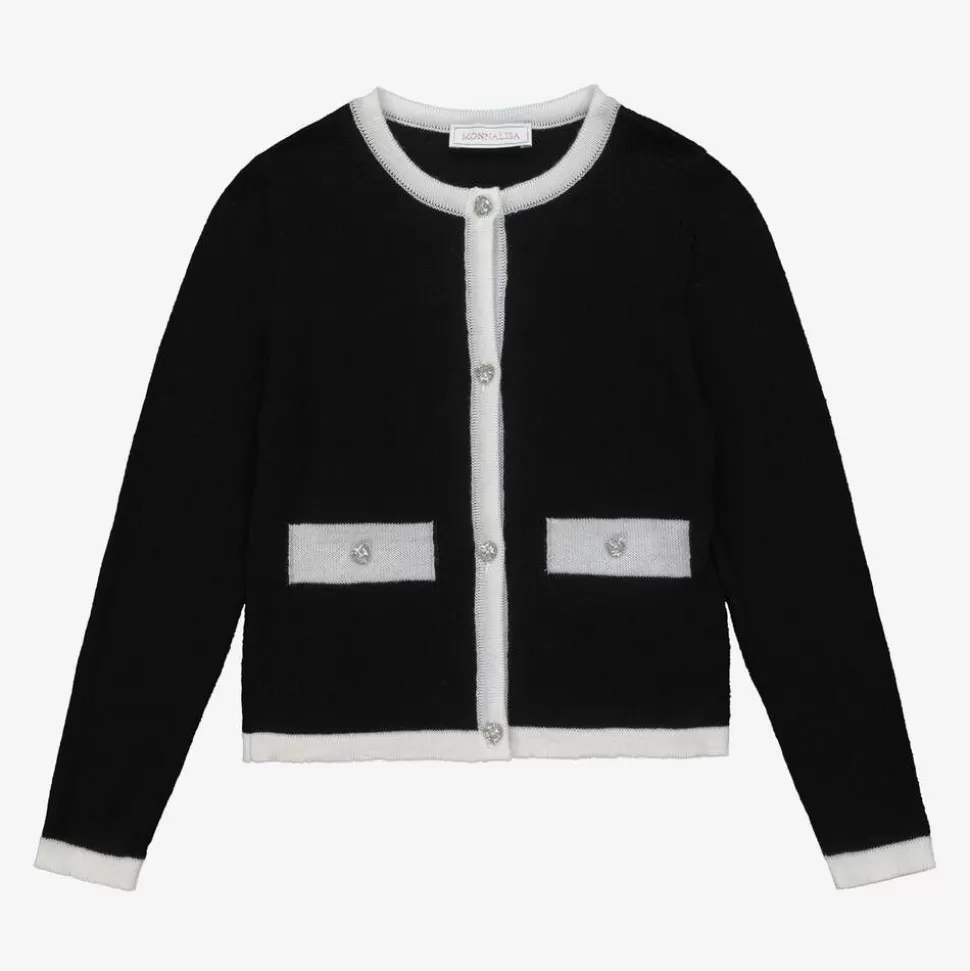 Monnalisa Girls Black Wool Cardigan^ Tops