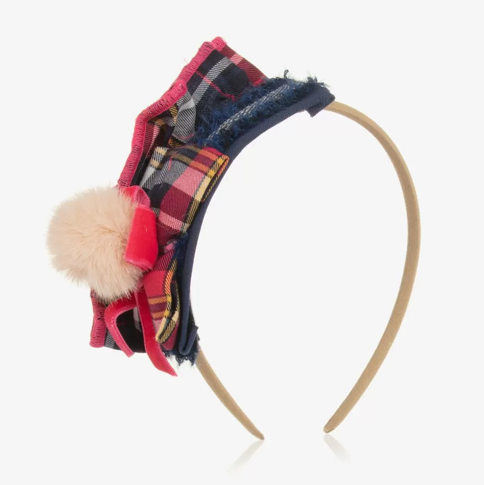 Miranda Girls Blue & Pink Tartan Hairband^ Hair Accessories