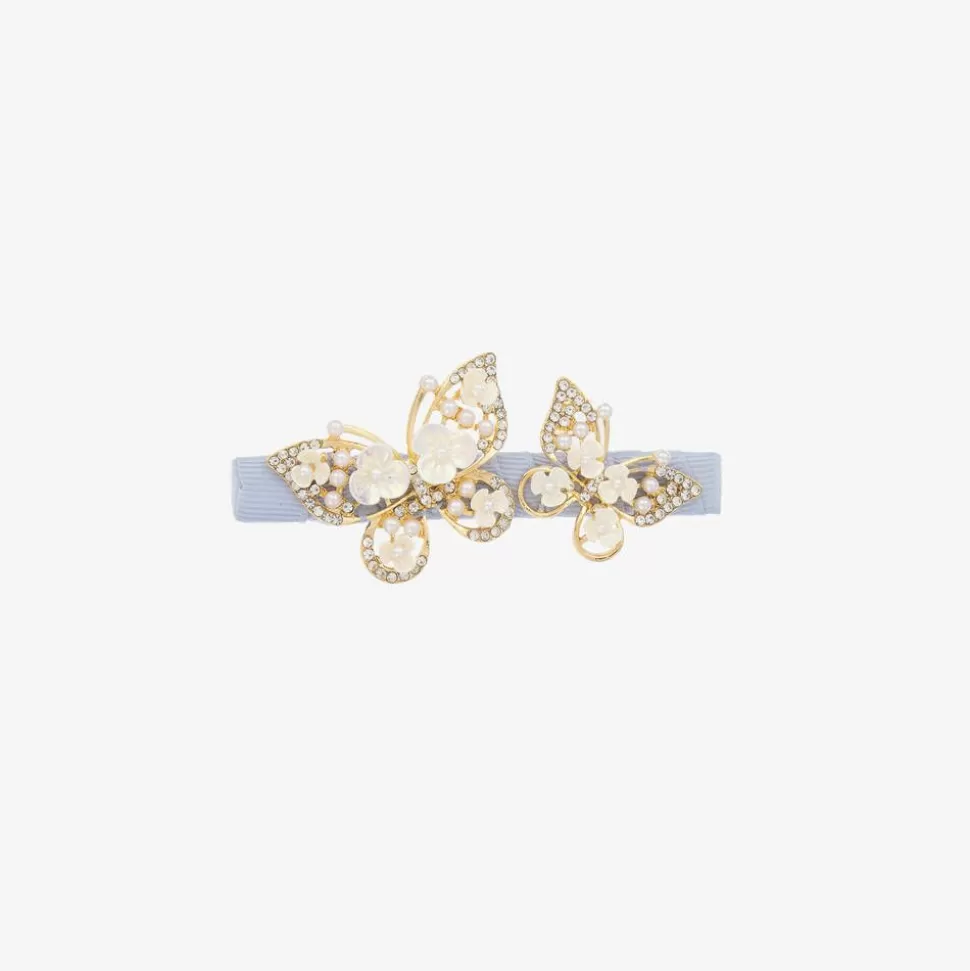 David Charles Girls Blue Butterfly Hair Clip (8cm)^ Hair Accessories
