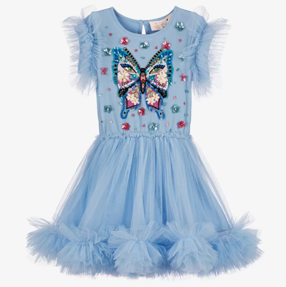 Tutu du Monde Girls Blue Butterfly Tulle Sequin Dress^ Dresses