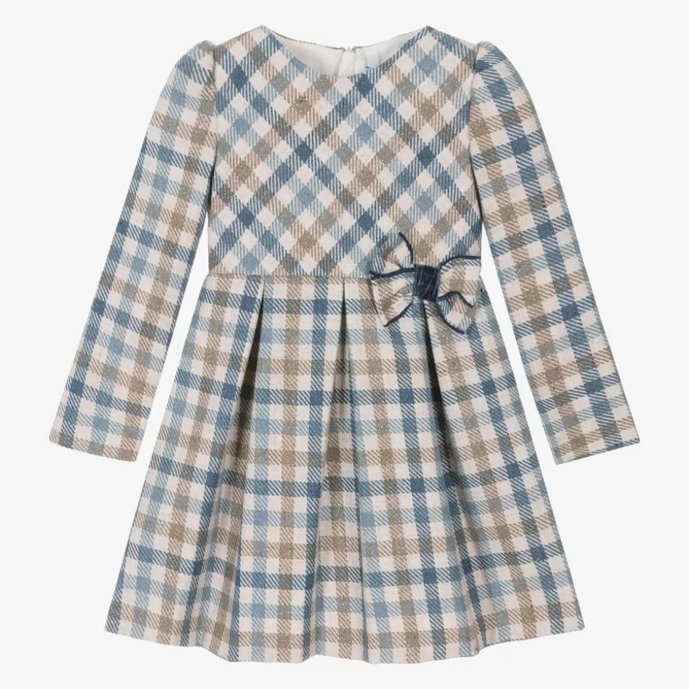 Mayoral Girls Blue Check Dress^ Dresses
