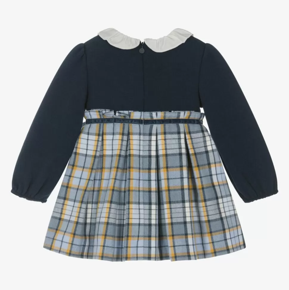 Mayoral Girls Blue Check Dress^ Dresses