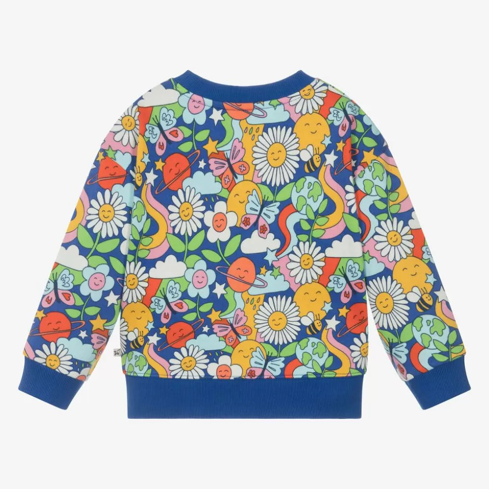 Frugi Girls Blue Cotton Floral Sweatshirt^ Tops
