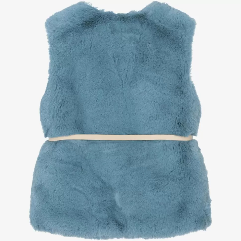 Mayoral Girls Blue Faux Fur Gilet^ Coats & Jackets