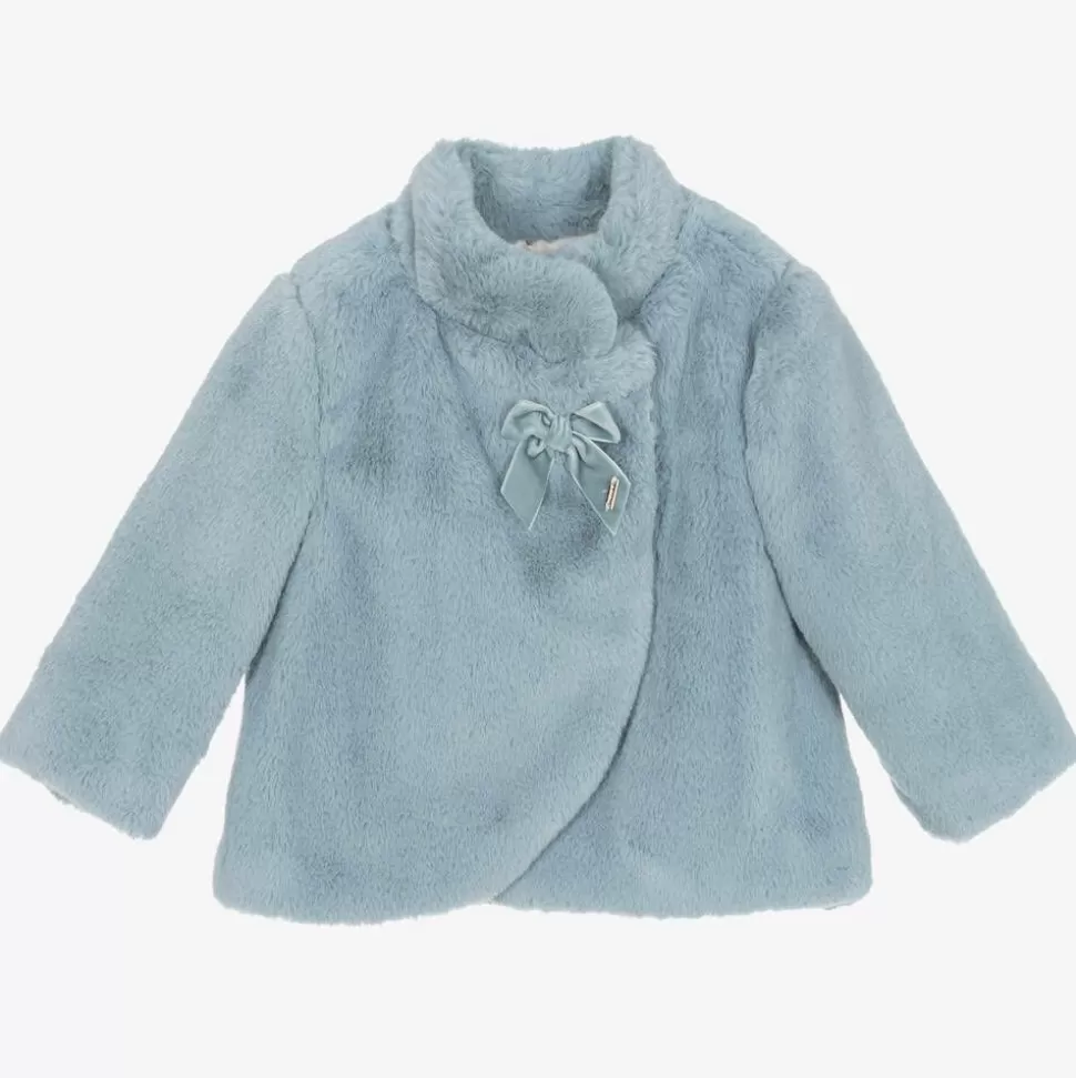 Mayoral Girls Blue Faux Fur Jacket^ Coats & Jackets