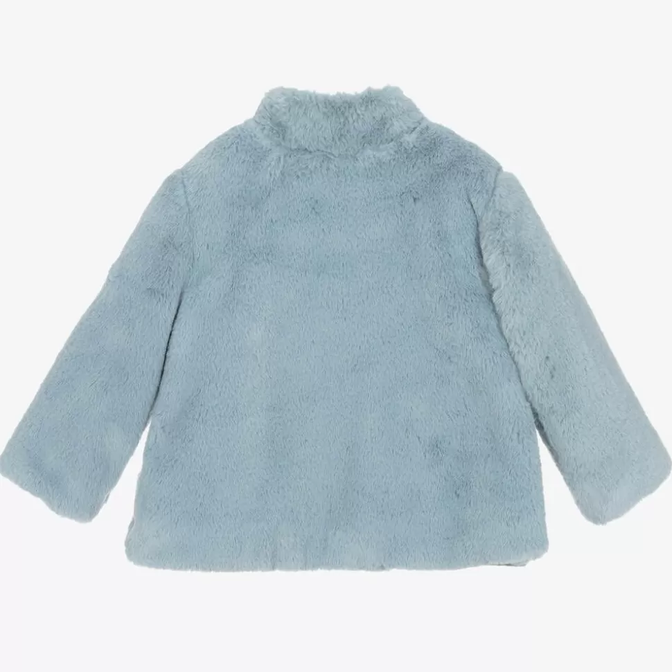 Mayoral Girls Blue Faux Fur Jacket^ Coats & Jackets