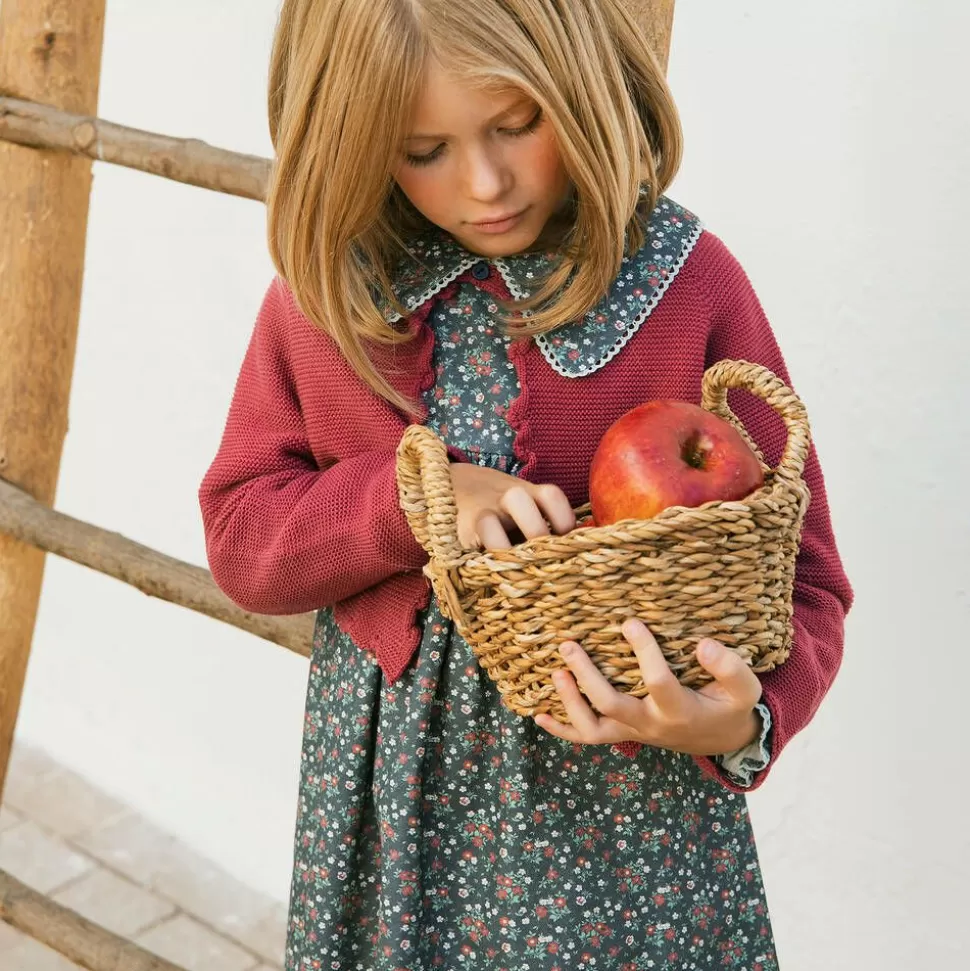 Paloma de la O Girls Blue Floral Cotton Dress^ Dresses