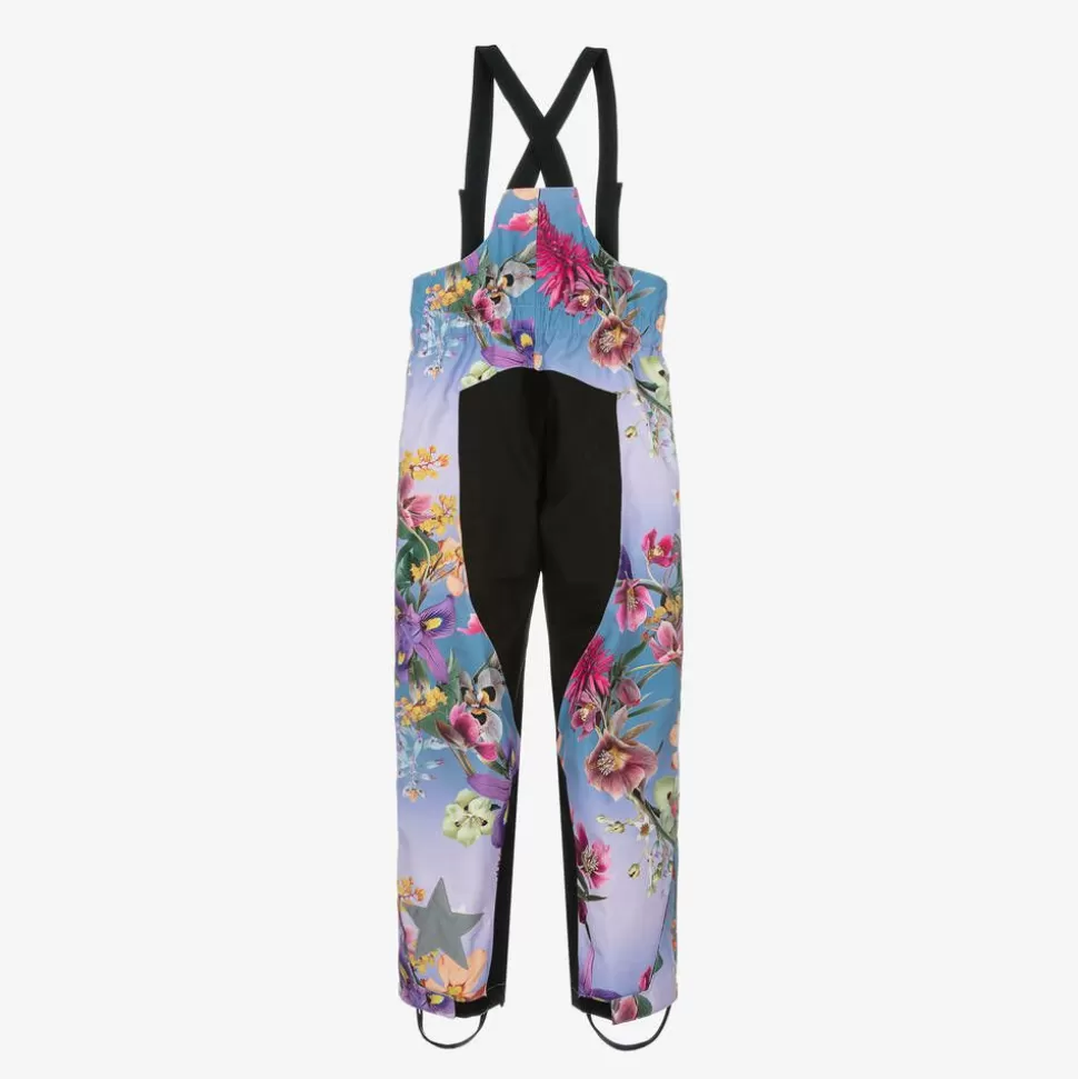 Molo Girls Blue Floral Ski Salopettes^ Snowwear