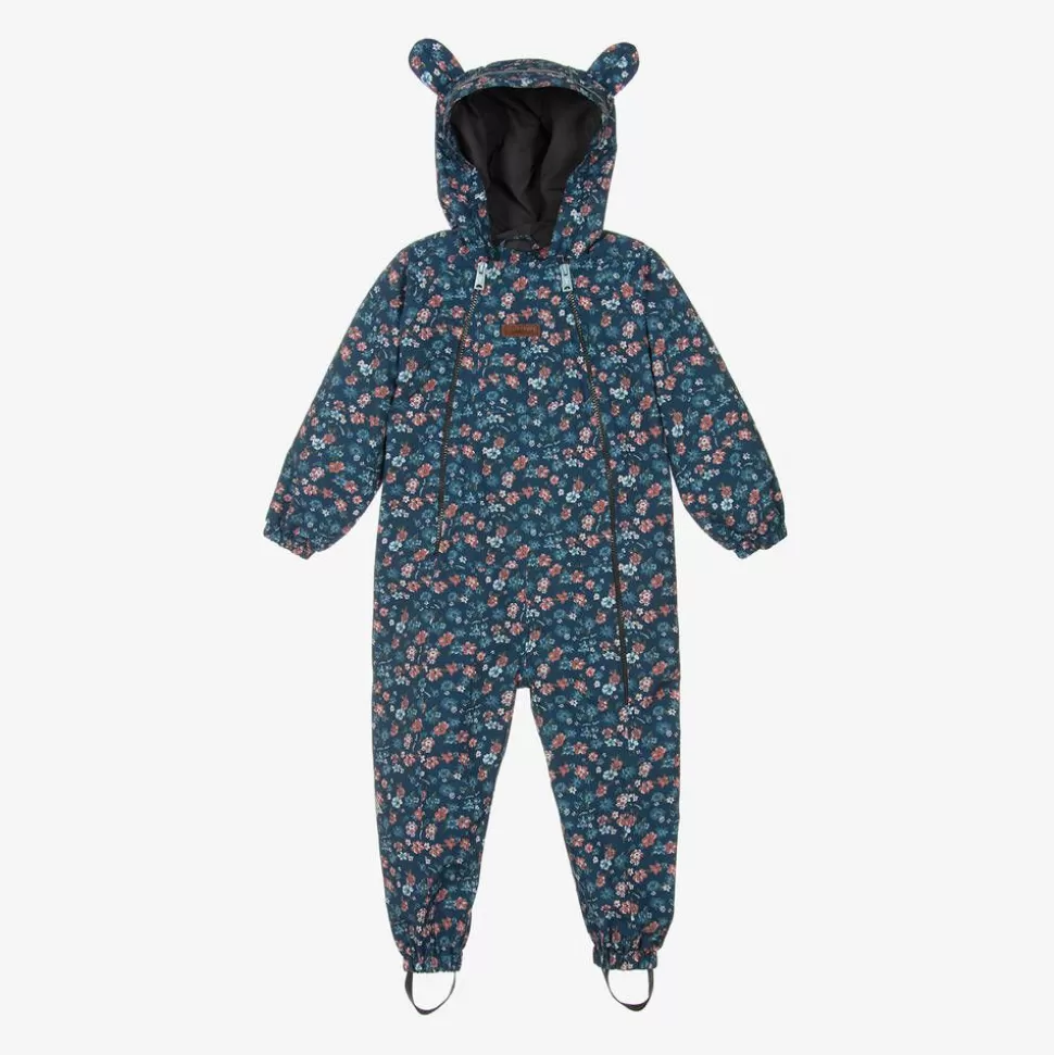 Töastie Girls Blue Floral Waterproof Puddlesuit^ Coats & Jackets