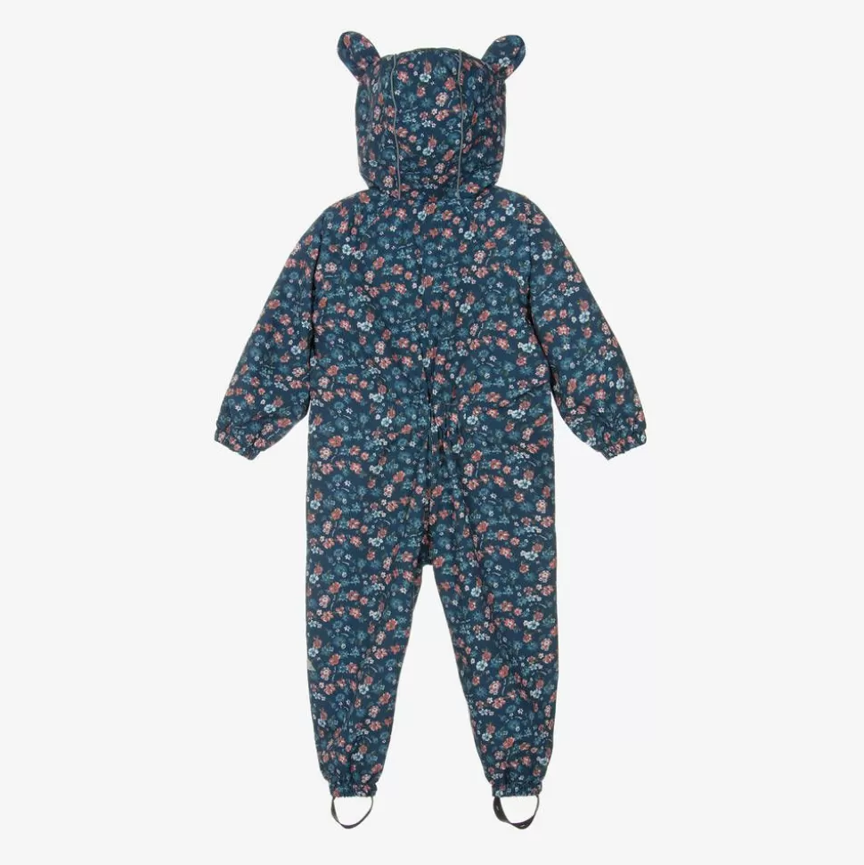 Töastie Girls Blue Floral Waterproof Puddlesuit^ Coats & Jackets
