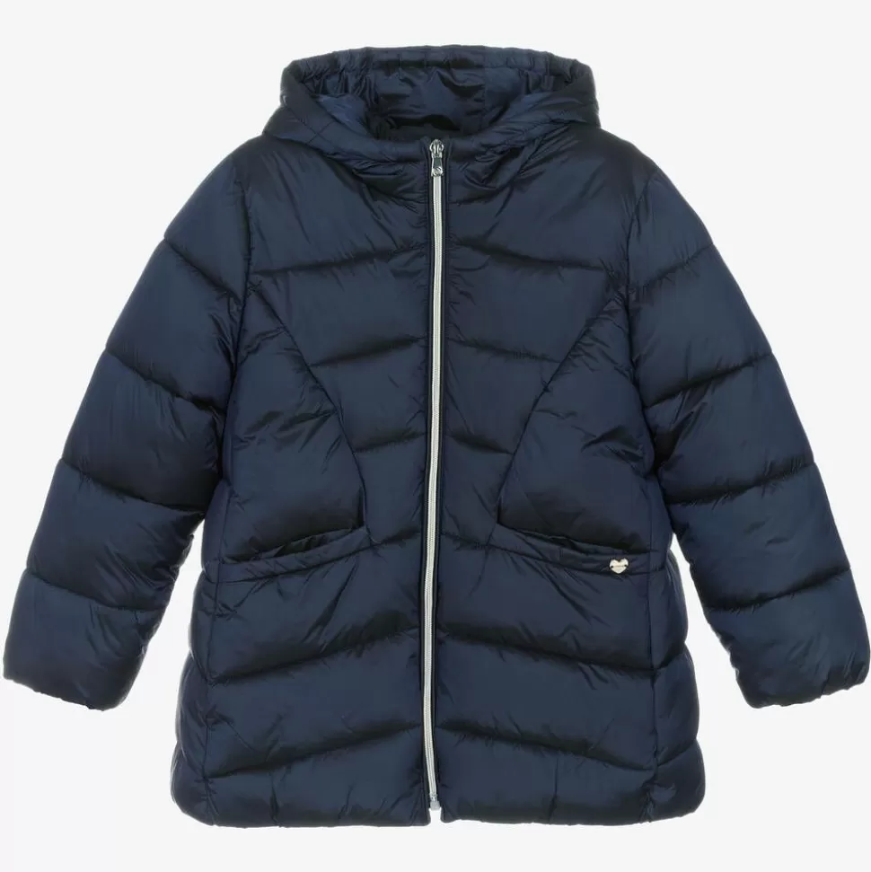 Mayoral Girls Blue Hooded Puffer Coat^ Coats & Jackets