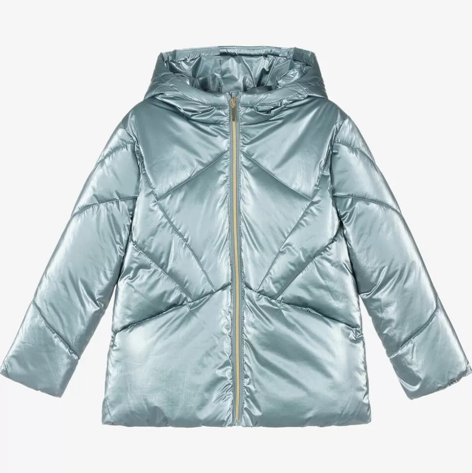 Mayoral Girls Blue Hooded Puffer Jacket^ Coats & Jackets