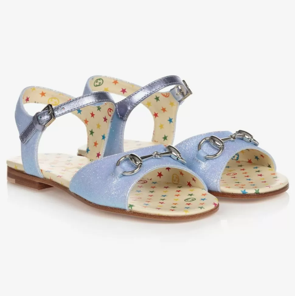Gucci Girls Blue Horsebit Sandals^ Sandals