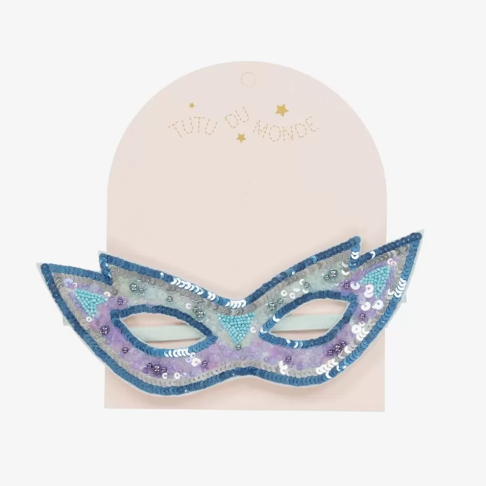 girls_blue_sequinned_superhero_mask_2.webp Tutu du Monde Girls Blue Sequinned Superhero Mask^ Costumes