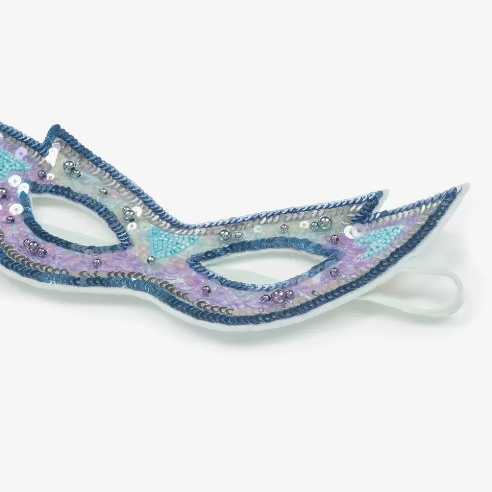 girls_blue_sequinned_superhero_mask_4.webp Tutu du Monde Girls Blue Sequinned Superhero Mask^ Costumes