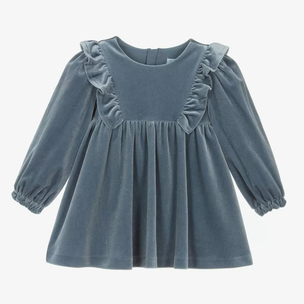 Abel amp; Lula Girls Blue Sparkly Velour Dress^ Dresses