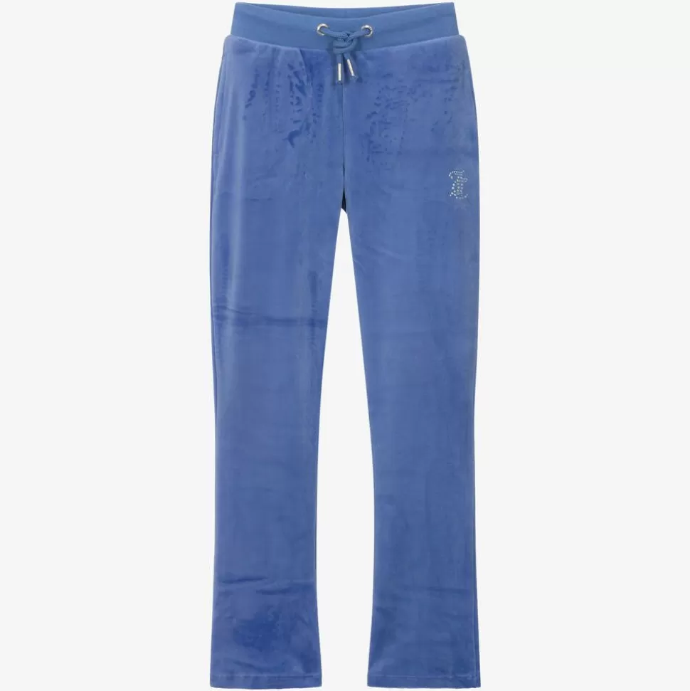 Juicy Couture Girls Blue Velour Flared Joggers^ Trousers