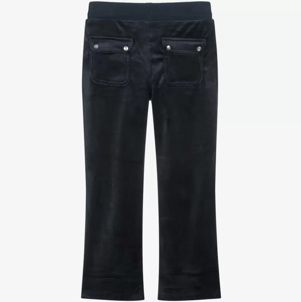 Juicy Couture Girls Blue Wide Leg Velour Joggers^ Trousers