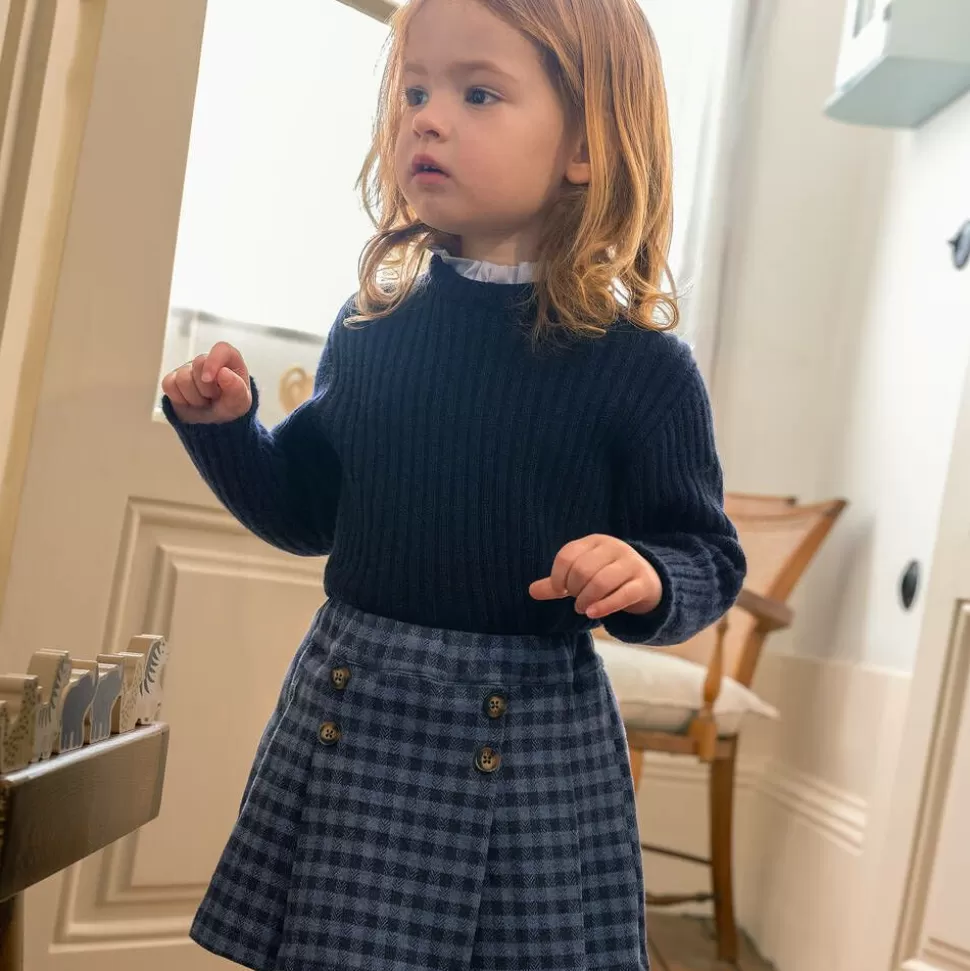 Laranjinha Girls Blue Wool & Cashmere Knit Sweater^ Tops