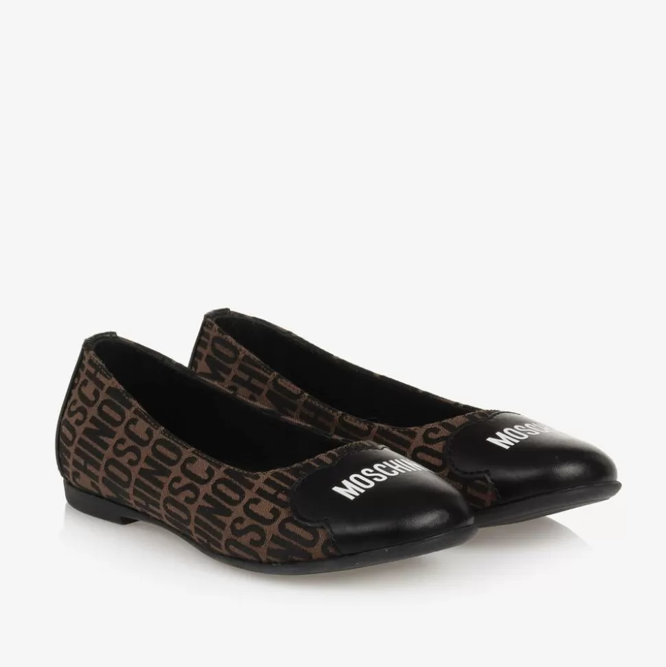 Moschino Girls Brown Jacquard Ballerina Shoes^ Pumps & Ballerinas | Pumps & Ballerinas