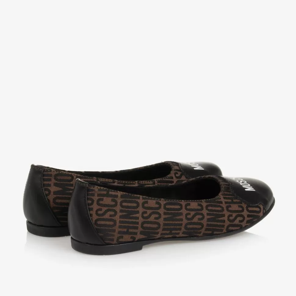 Moschino Girls Brown Jacquard Ballerina Shoes^ Pumps & Ballerinas | Pumps & Ballerinas